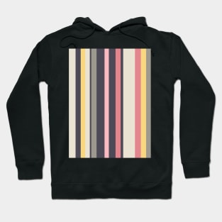 Soft stripes in cream, yellow, charcoal, pink and grey Hoodie